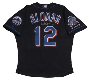 2002 Roberto Alomar Game Used and Signed New York Mets Alternate Jersey with 9/11 Memorial Patch (Beckett)